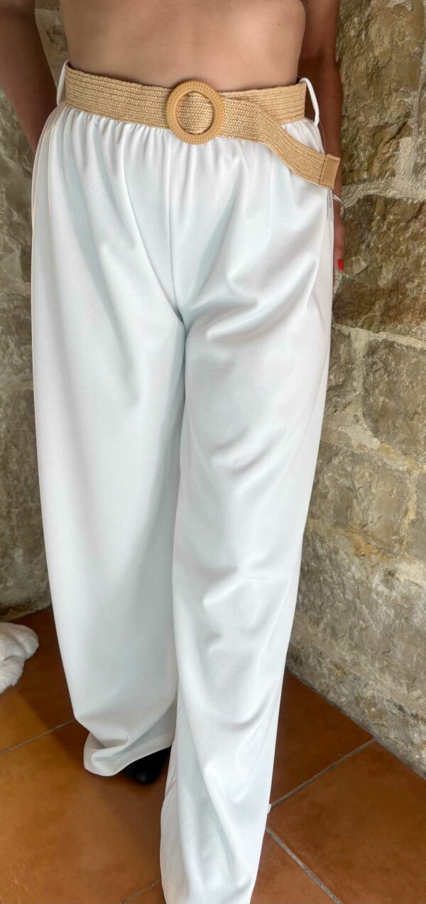 Pantalone bianco + cinta color caramello